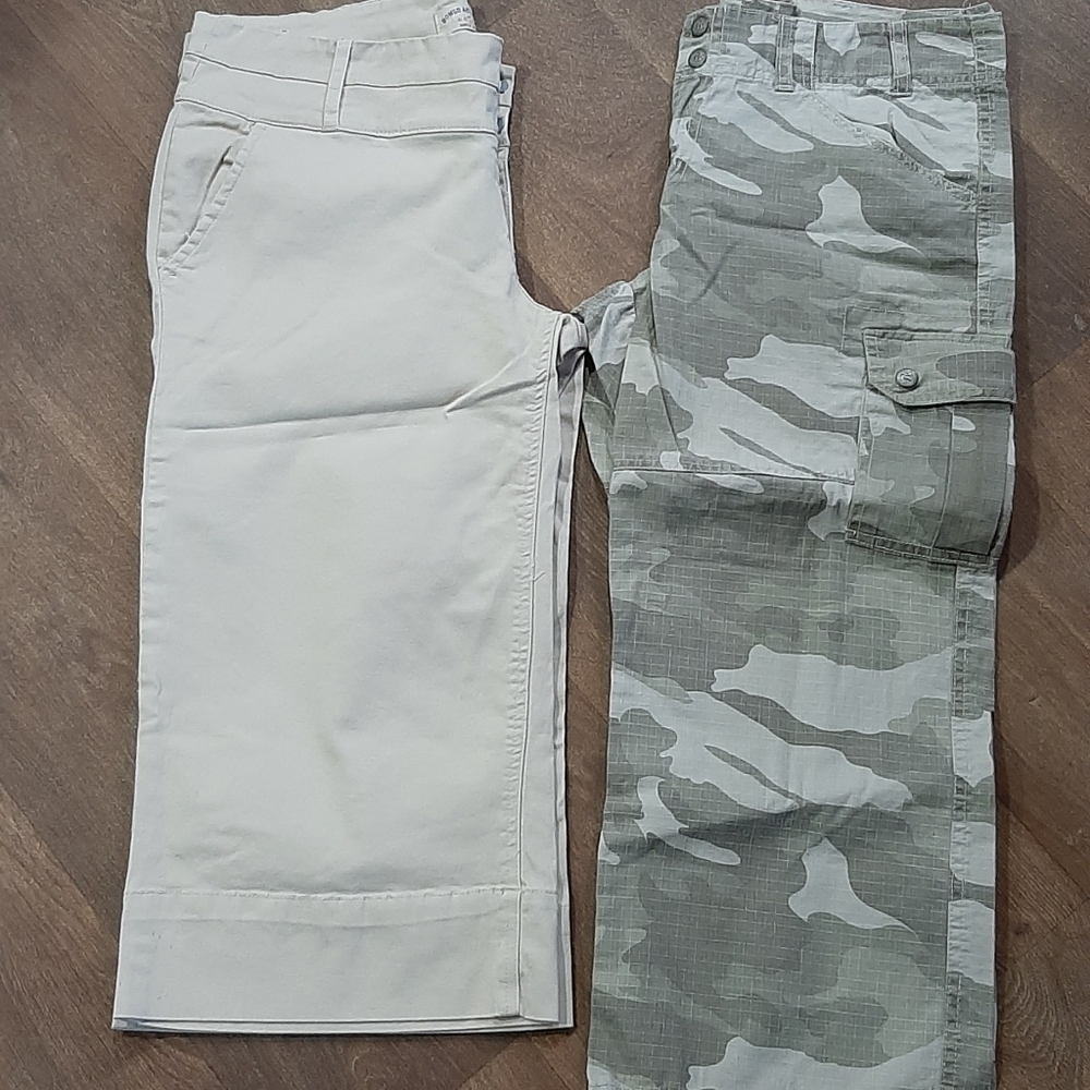 Bongo Authentic & Be Bop Woman's Capris Crop Pants Size 13 Earthy Colored